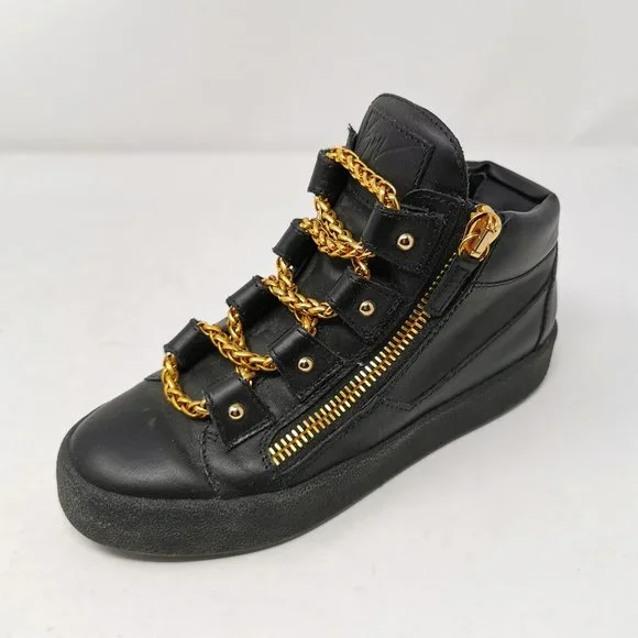 Giuseppe Zanotti Black And Gold Sneakers Giuseppe Zanotti Black